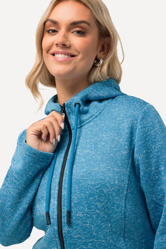 Melange Knit Fleece Lined Hooded Jacket