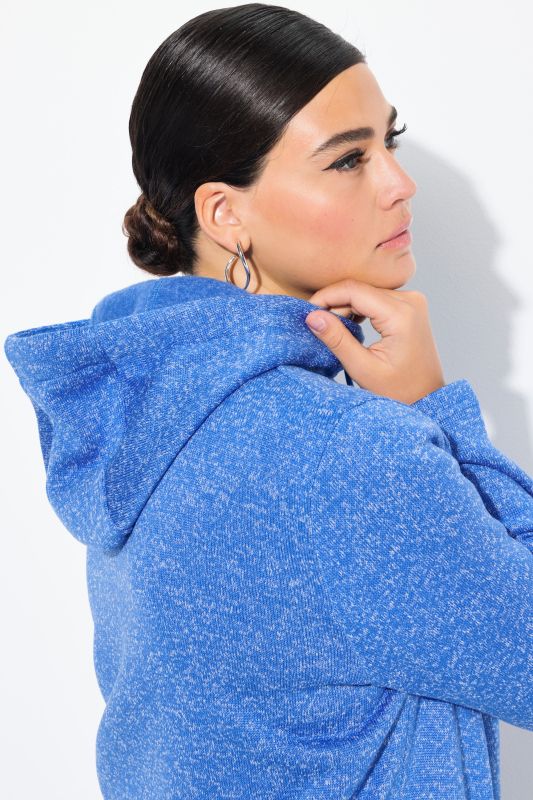 Melange Knit Fleece Lined Hooded Jacket