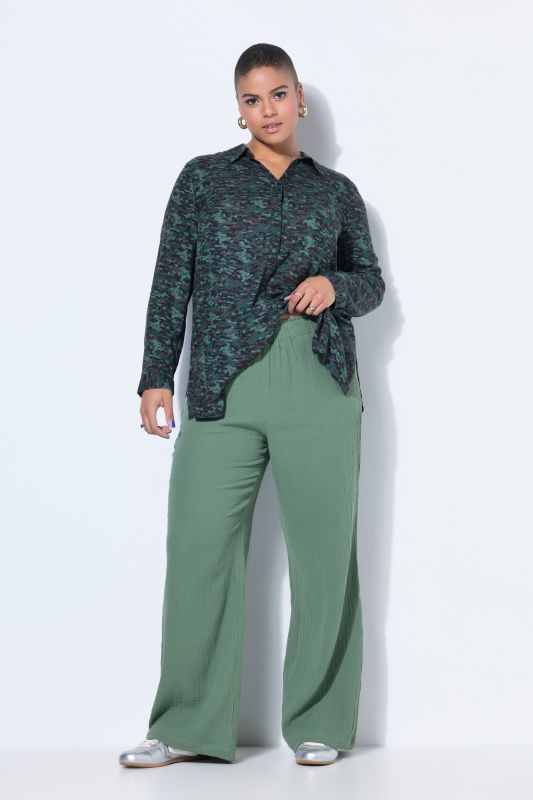 Wide Leg Muslin Palazzo Pants