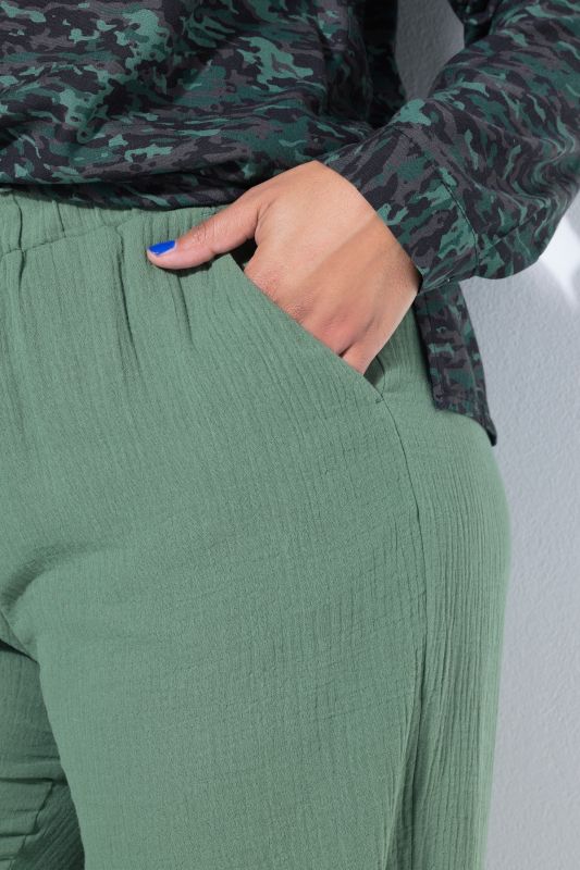 Wide Leg Muslin Palazzo Pants