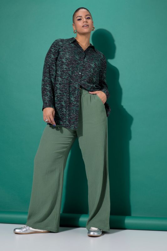 Wide Leg Muslin Palazzo Pants