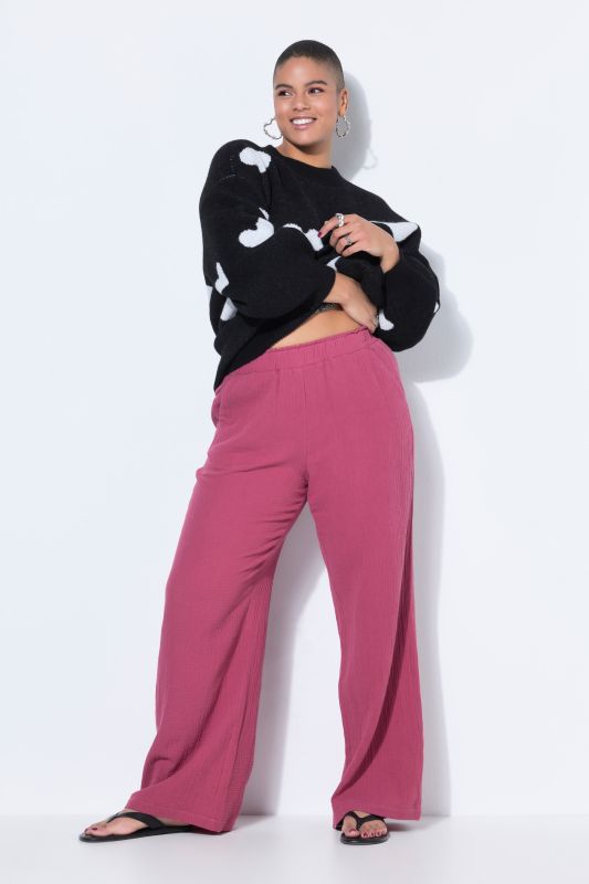 Wide Leg Muslin Palazzo Pants