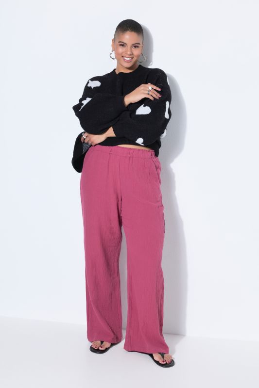 Wide Leg Muslin Palazzo Pants