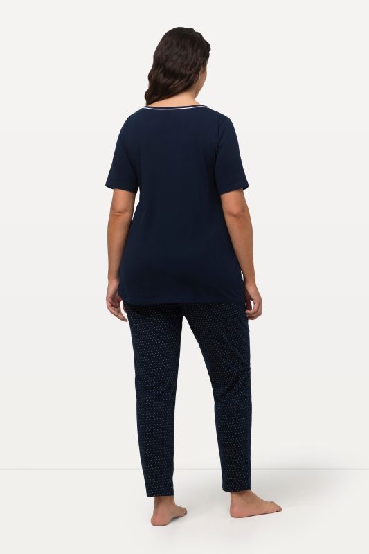 Dot Print Short Sleeve Pajama Set