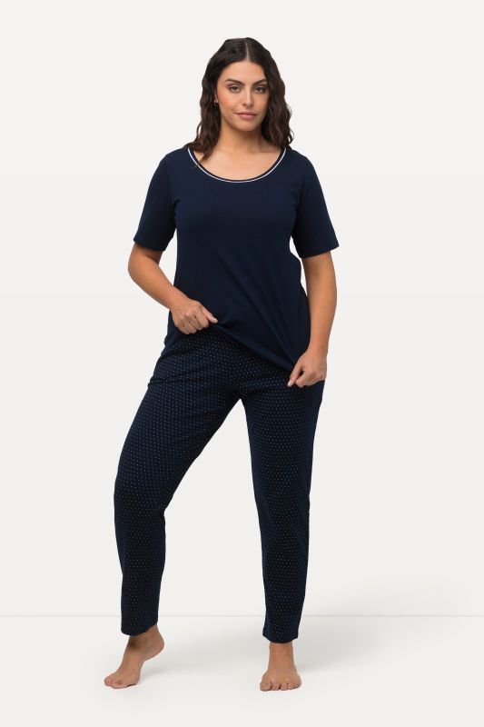 Dot Print Short Sleeve Pajama Set