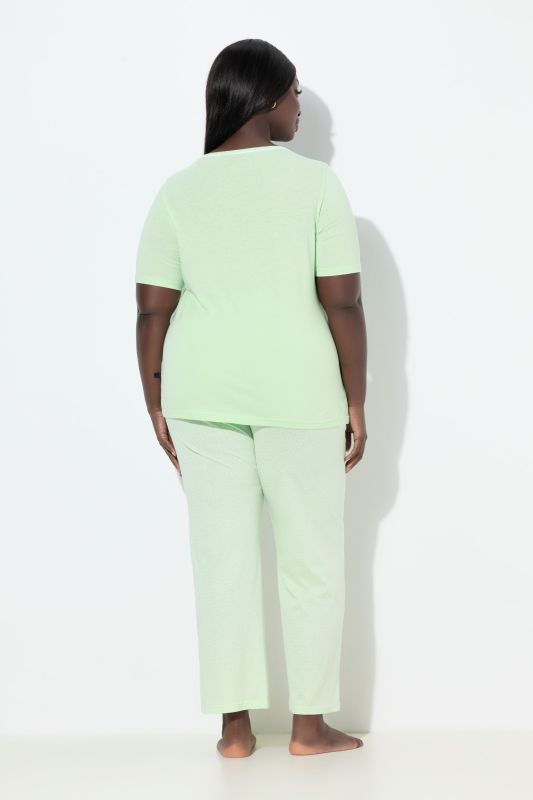 Dot Print Short Sleeve Pajama Set