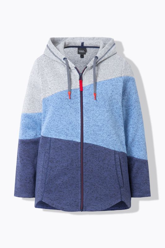 Color Block Fleece-Lined Hooded Jacket