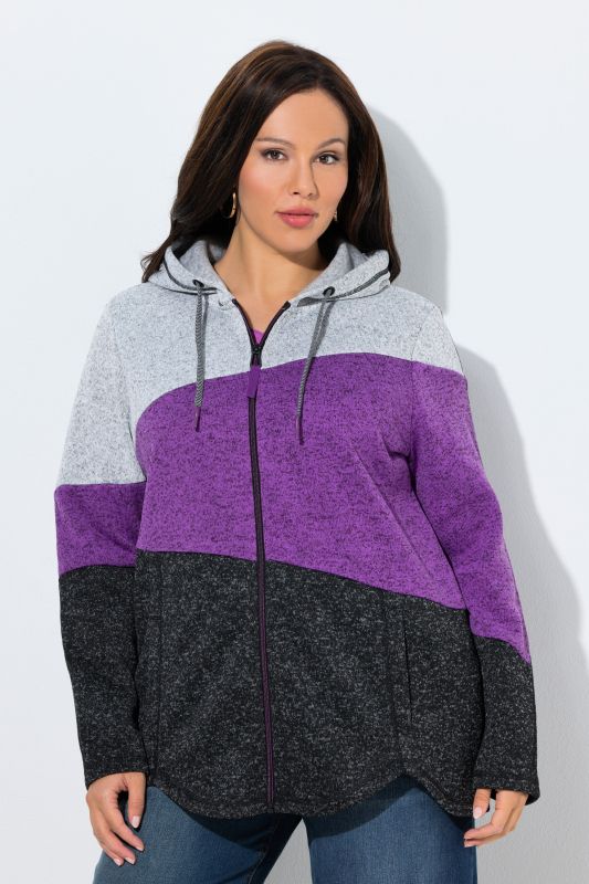 Color Block Fleece-Lined Hooded Jacket