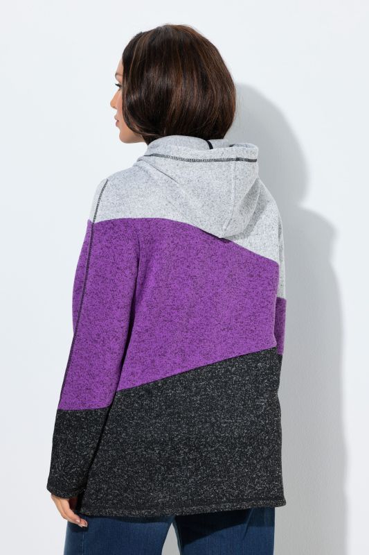 Color Block Fleece-Lined Hooded Jacket