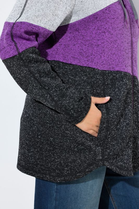 Color Block Fleece-Lined Hooded Jacket