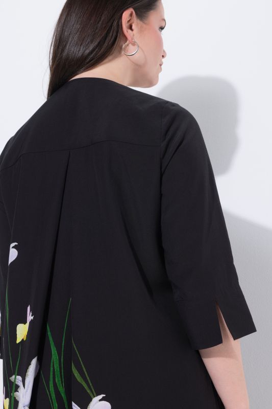 Рокля с принт на ириси