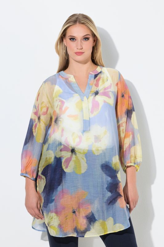 Watercolor Floral Print Tunic