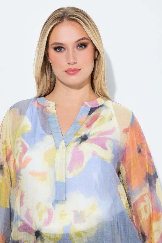 Watercolor Floral Print Tunic