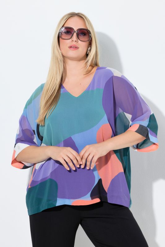 Pastel Clouds Layered Chiffon Blouse