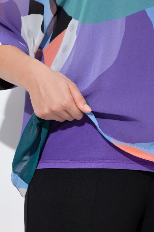 Pastel Clouds Layered Chiffon Blouse