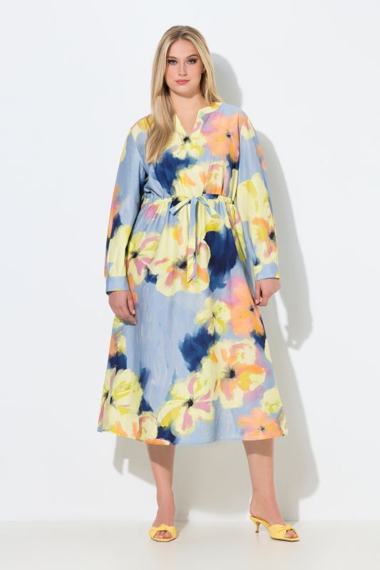 Watercolor Floral Print Dress