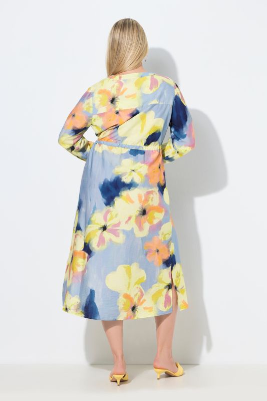 Watercolor Floral Print Dress