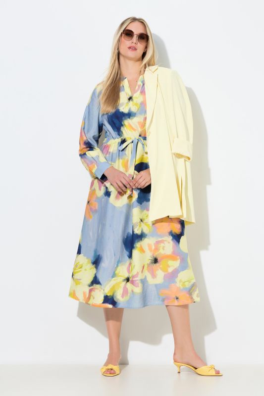 Watercolor Floral Print Dress