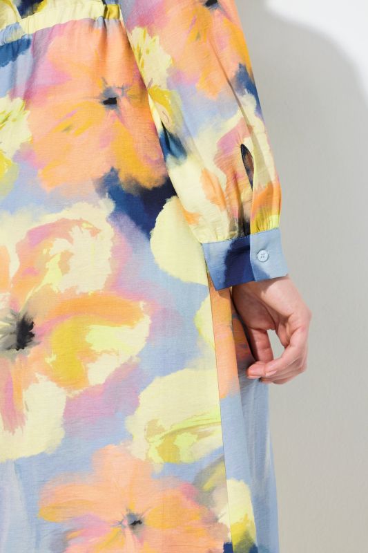 Watercolor Floral Print Dress