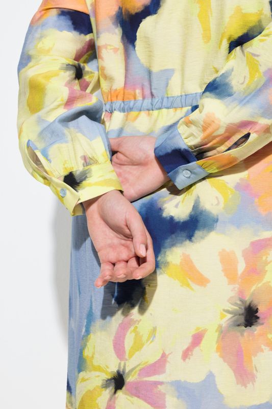 Watercolor Floral Print Dress