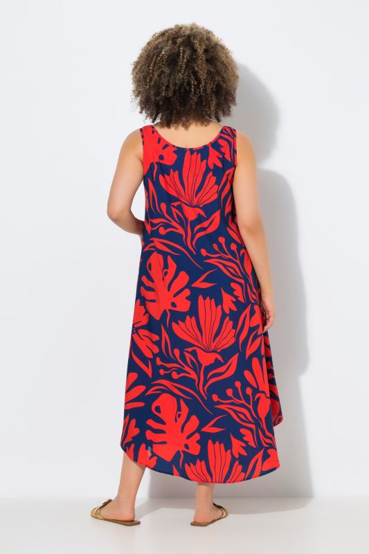 High Contrast Tropical  Sleeveless A-Line Dress