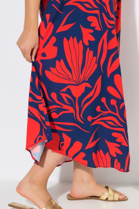 High Contrast Tropical  Sleeveless A-Line Dress