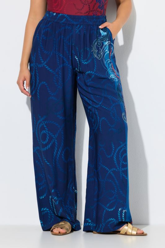 Maritime Print Palazzo Pants