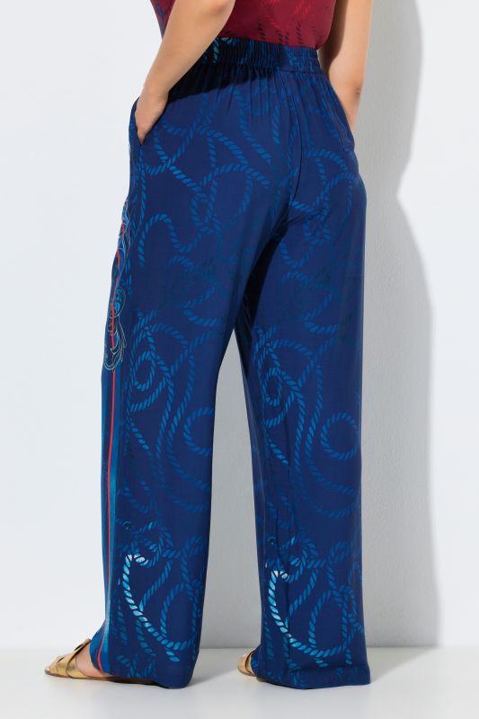 Maritime Print Palazzo Pants