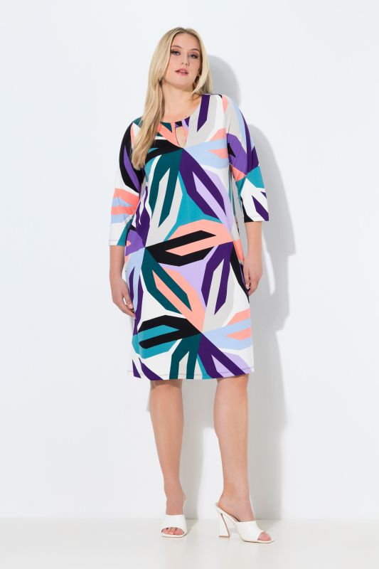 Geometric Starburst Print Dress