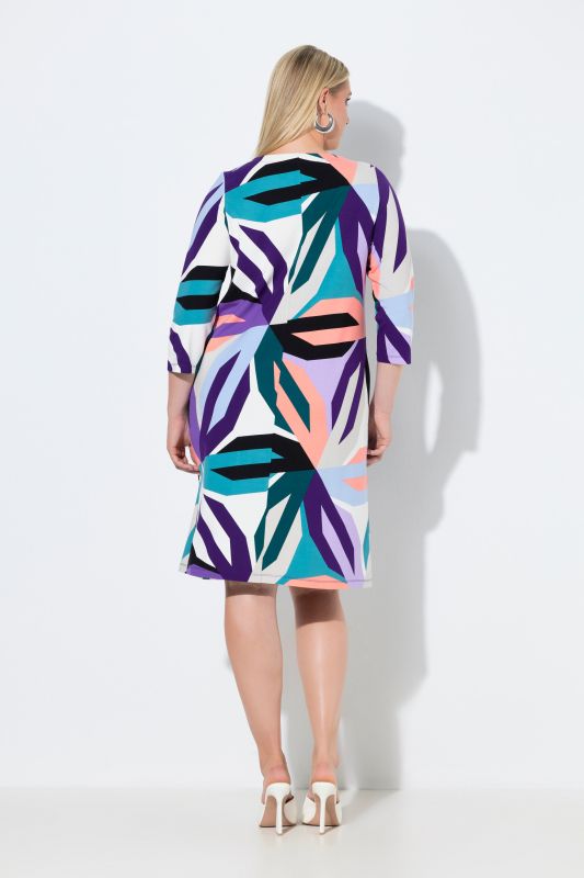 Geometric Starburst Print Dress