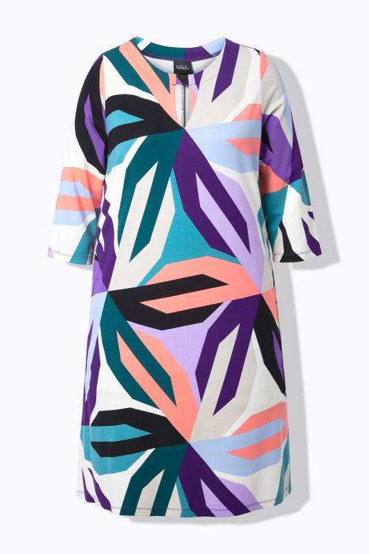 Geometric Starburst Print Dress