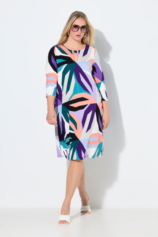Geometric Starburst Print Dress