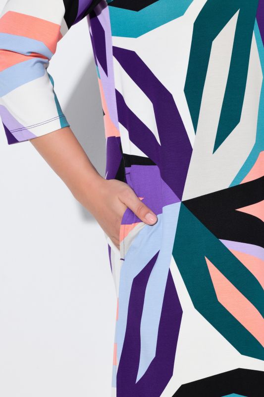 Geometric Starburst Print Dress