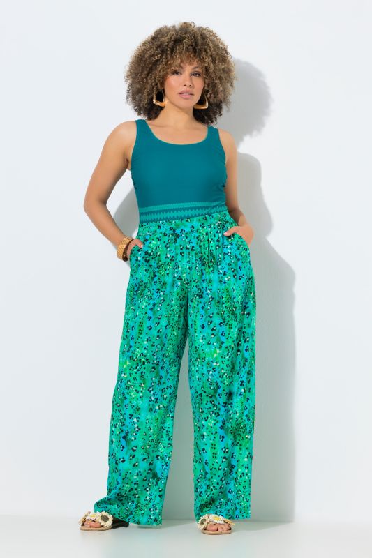 Neon Leopard Print Palazzo Pants