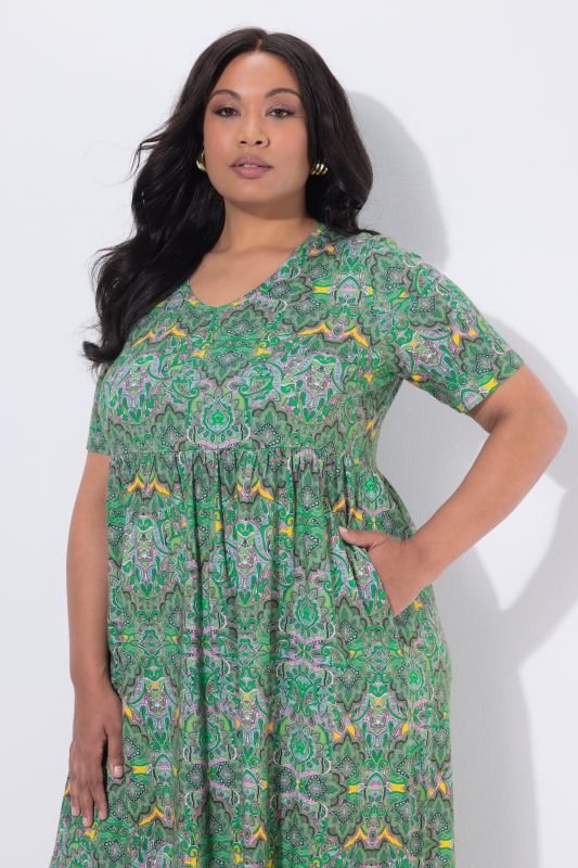 Paisley Kaleidoscope Jersey Pocket Dress