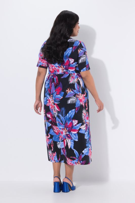 Glowing Floral A-Line Jersey Pocket Dress