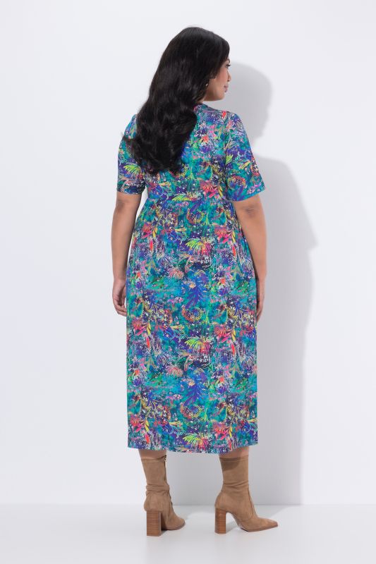 Matte Jersey Prismatic Floral Pocket Dress