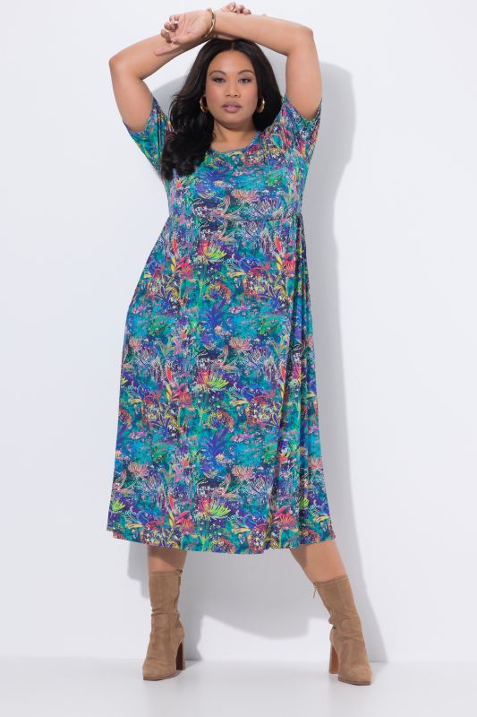 Matte Jersey Prismatic Floral Pocket Dress