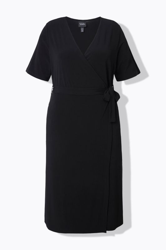 Matte Jersey A-Line Pocket Wrap Dress