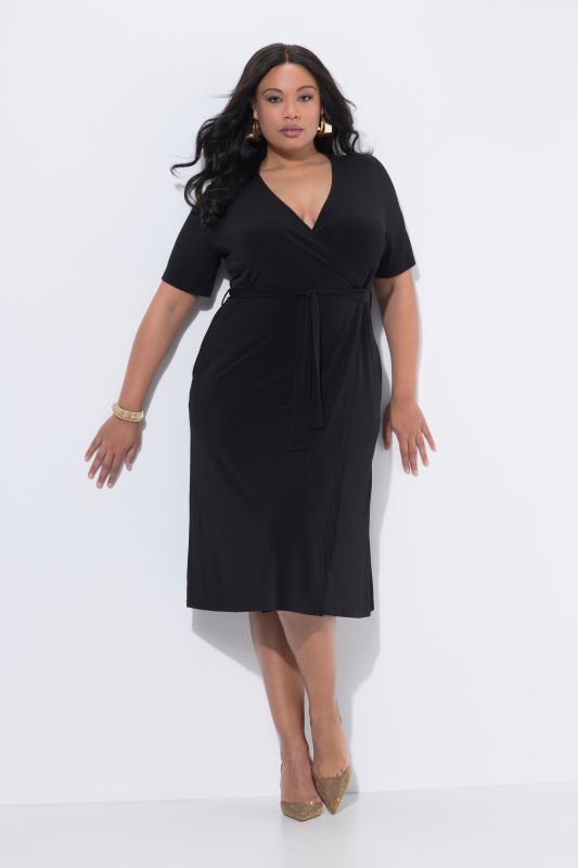 Matte Jersey A-Line Pocket Wrap Dress