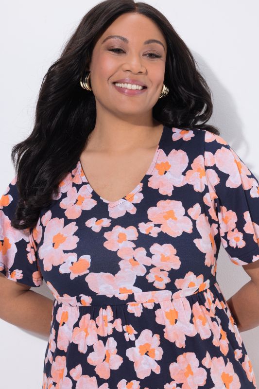 Cherry Blossom A-Line Knit Pocket Dress