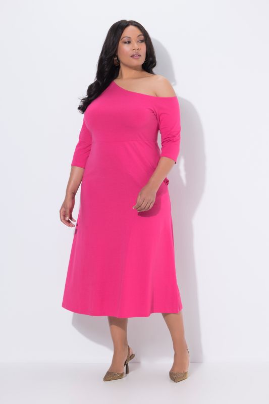 Asymmetric Jersey A-Line Pocket Dress