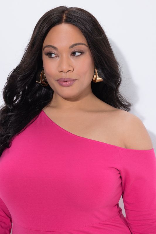 Asymmetric Jersey A-Line Pocket Dress