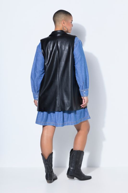 Faux leather suit waistcoat