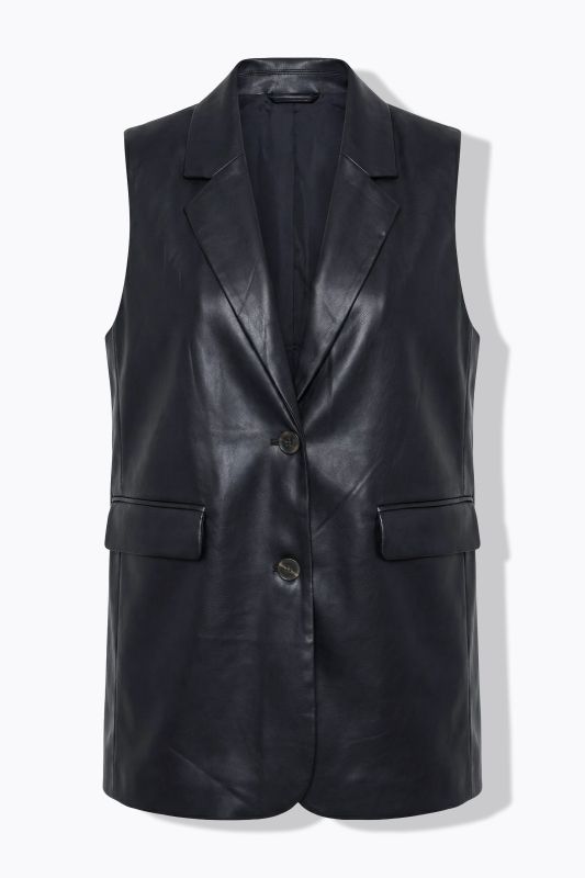 Faux leather suit waistcoat