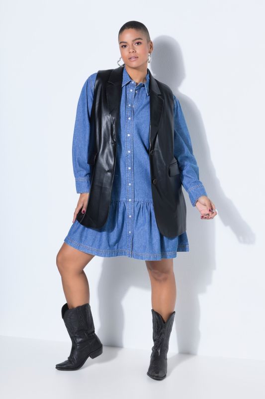 Faux leather suit waistcoat