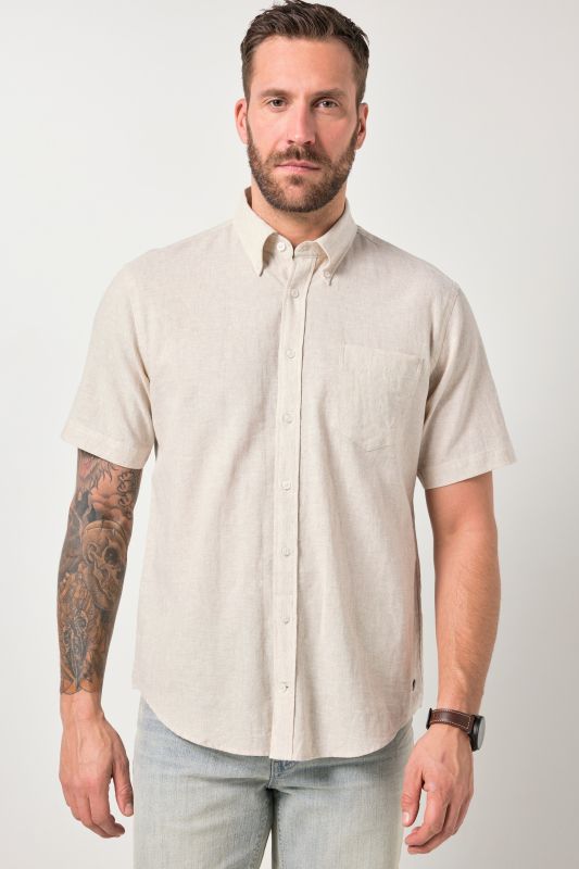 Риза ленена с къси ръкави