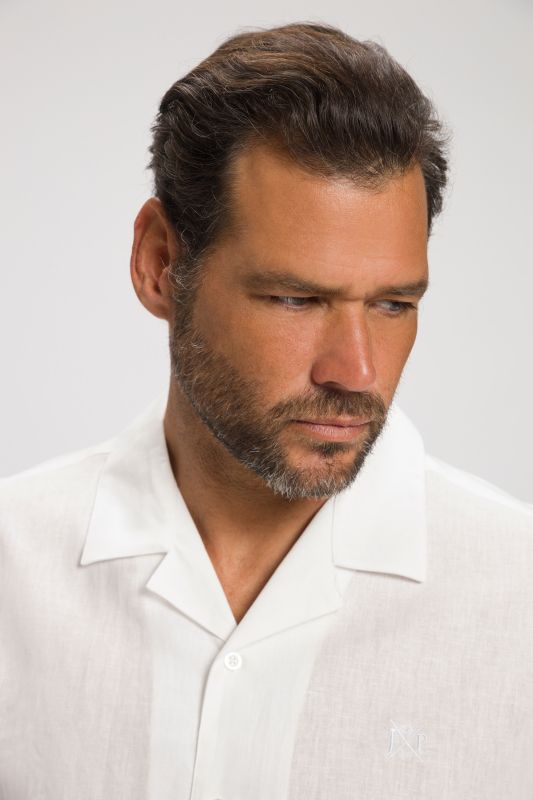 Риза ленена с къс ръкав