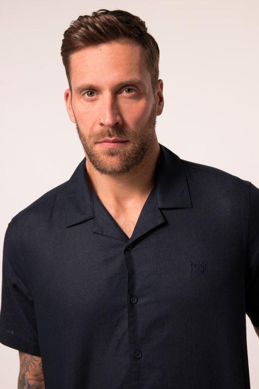 Риза ленена с къс ръкав