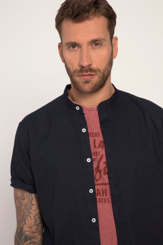 Риза ленена с къси ръкав